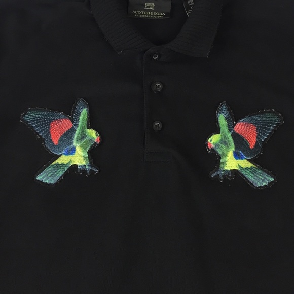 Scotch & Soda Embroidered Parrot Bird Polo Shirt - Picture 4 of 9